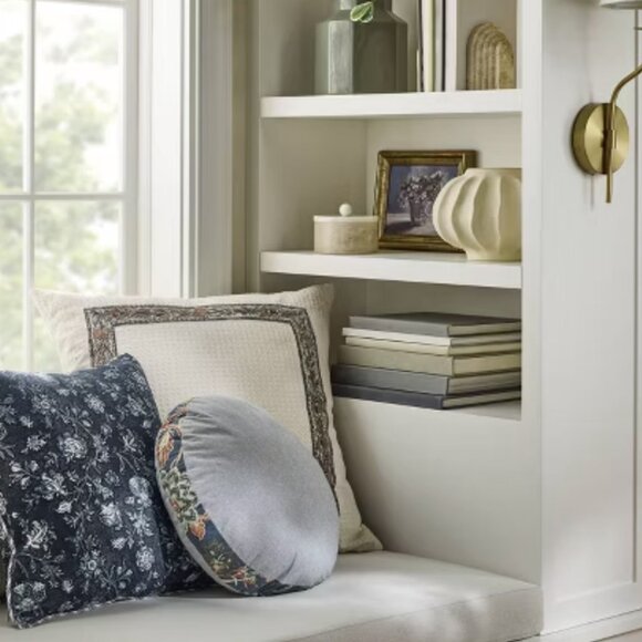 Threshold Design with Studio‎ McGee Oversized Square Border Pattern Cream Pillow - Picture 2 of 5